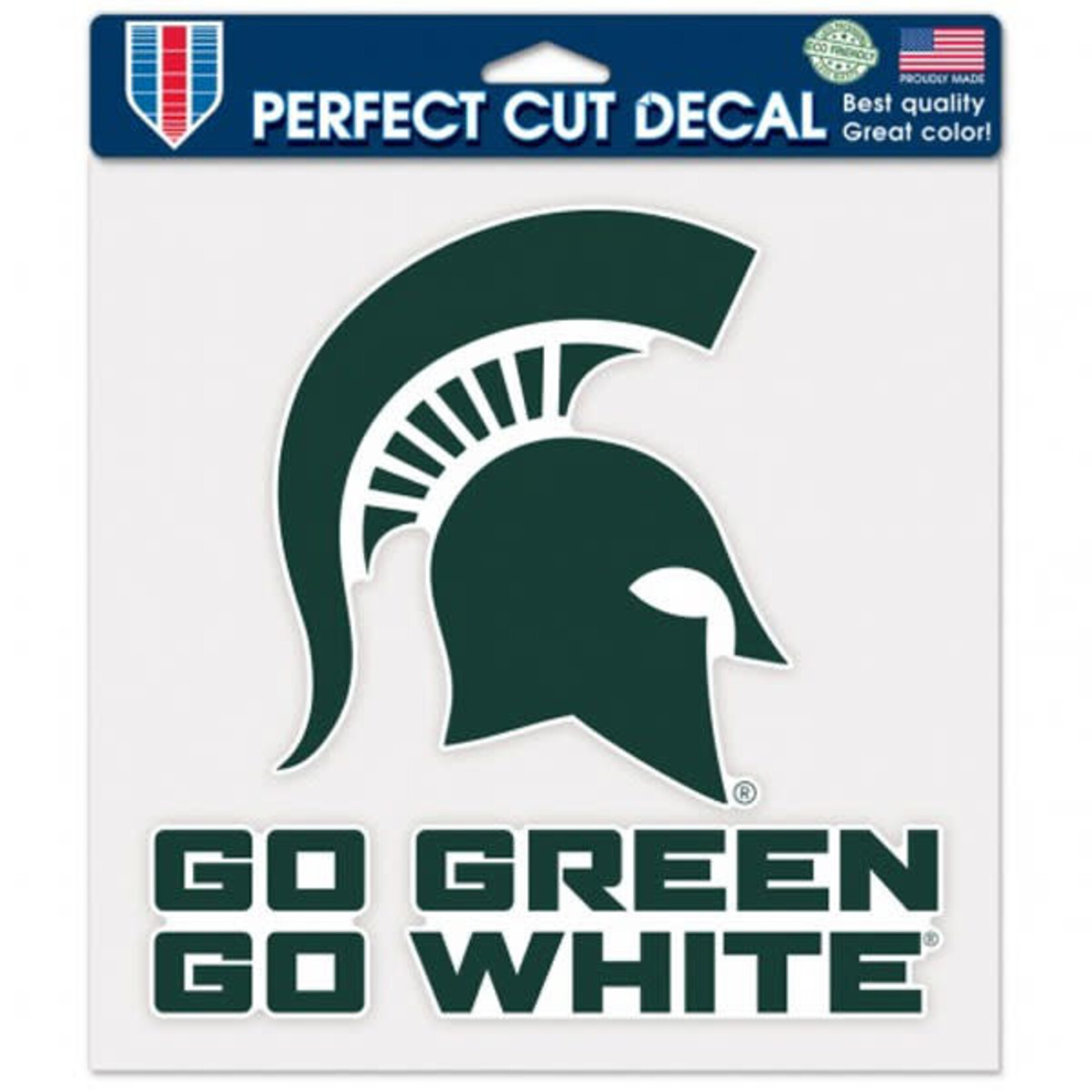 Wincraft NCAA Michigan State Spartans Decal Perfect Cut 8''x8'' Go Green Slogan