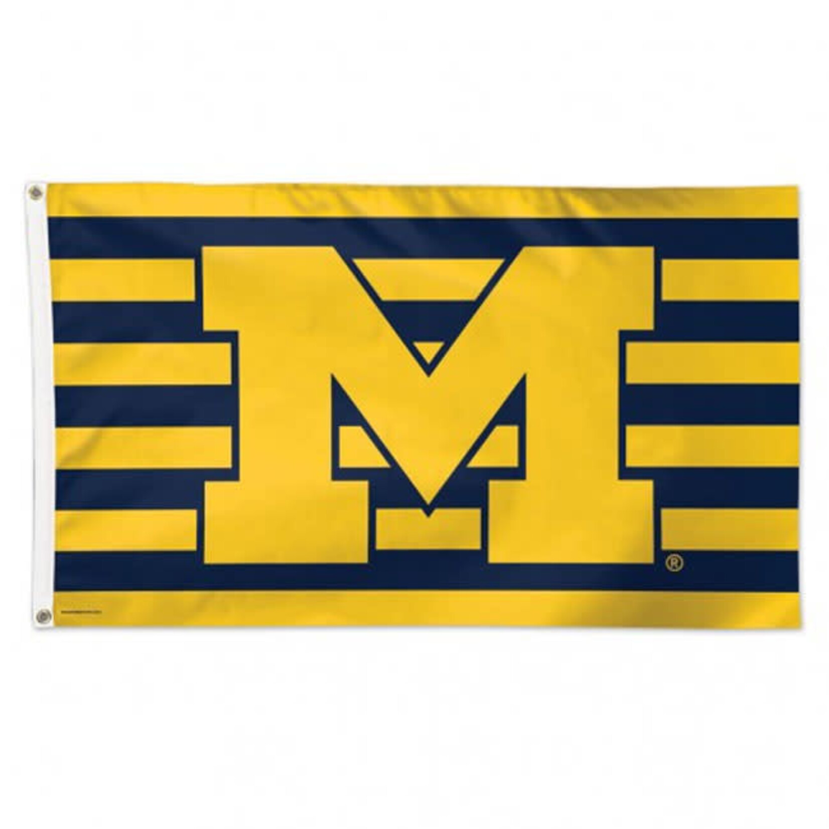 Wincraft NCAA Michigan Wolverines Flag 3'x5' Deluxe Stripes Michigan Logo