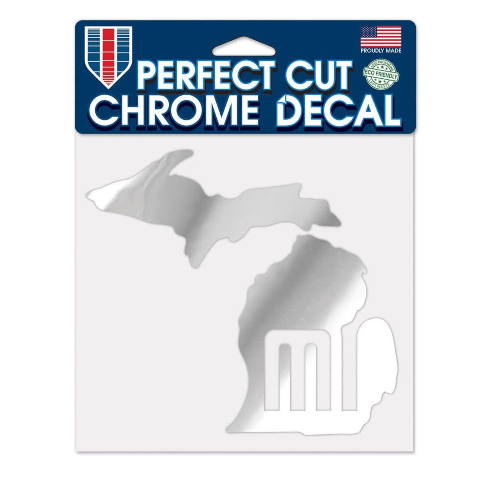 Wincraft The State Of Michigan Decal 6''x6'' Chrome Perfect Cut
