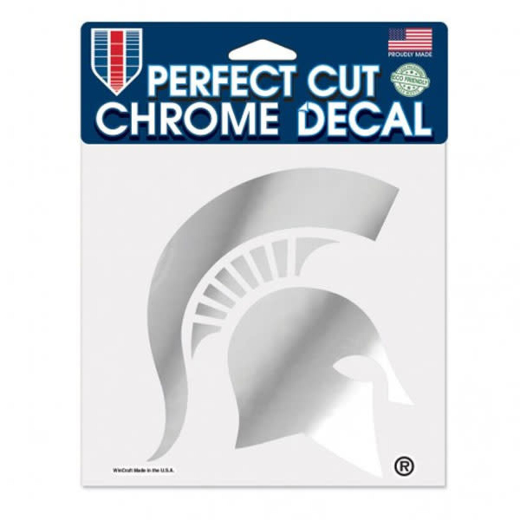 Wincraft NCAA Michigan State Spartans Perfect Cut Decal 6''x6'' Chrome Spartan Logo