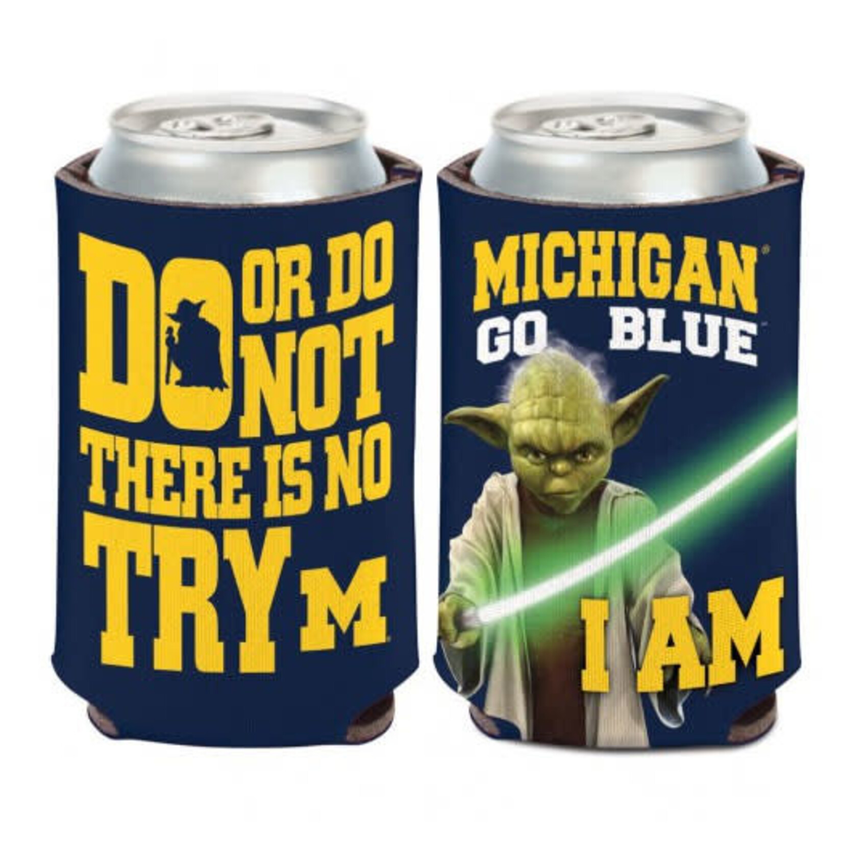 Wincraft NCAA Michigan Wolverines Can Cooler 12oz Yoda Go Blue