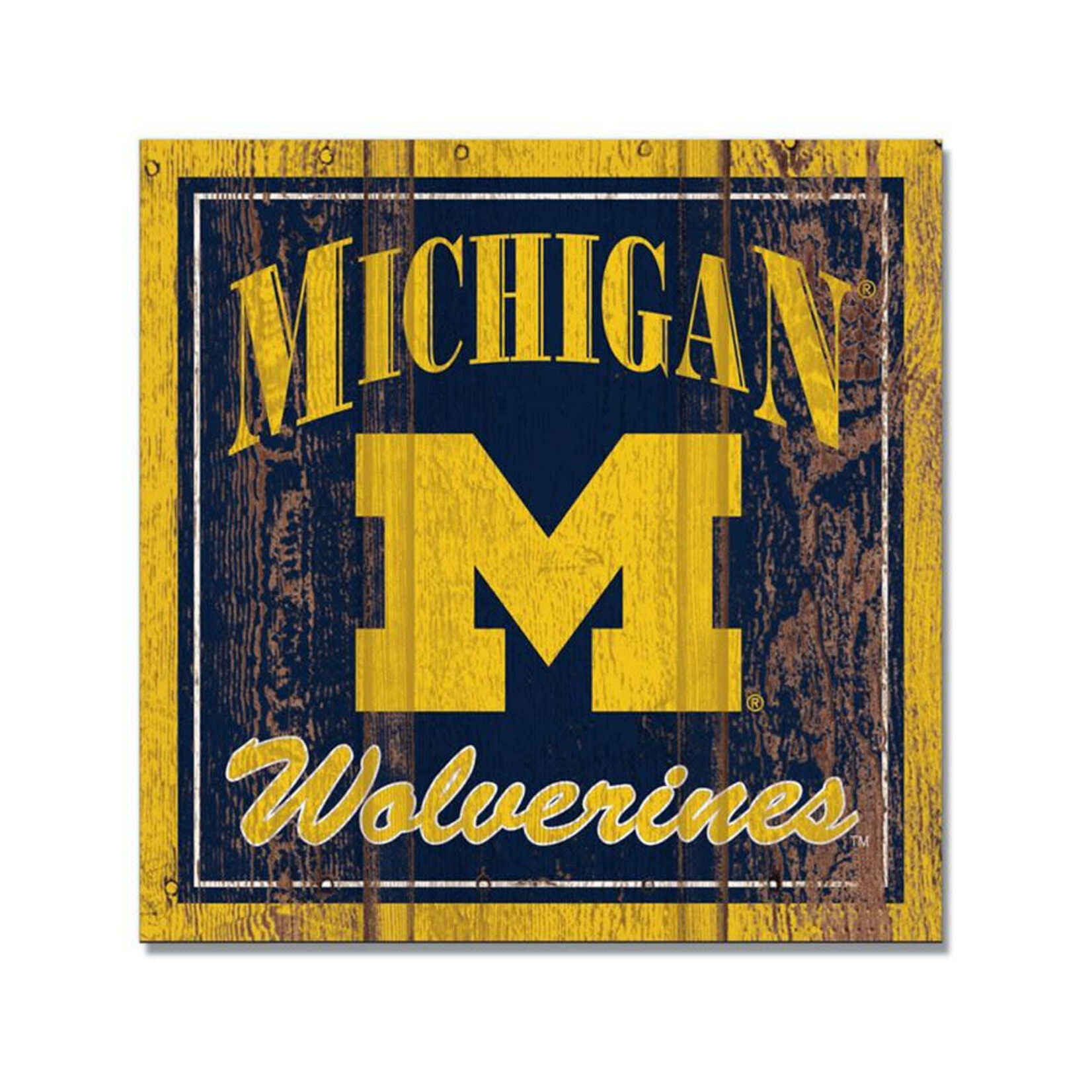 Wincraft NCAA Michigan Wolverines Magnet 3'' x 3'' Wooden Michigan Logo