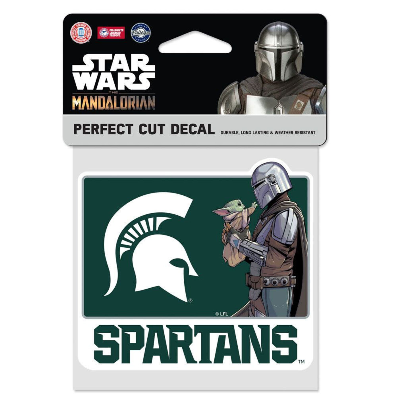 Wincraft NCAA Michigan State Spartans Perfect Cut Decal 4"x4'' Star Wars Mandalorian