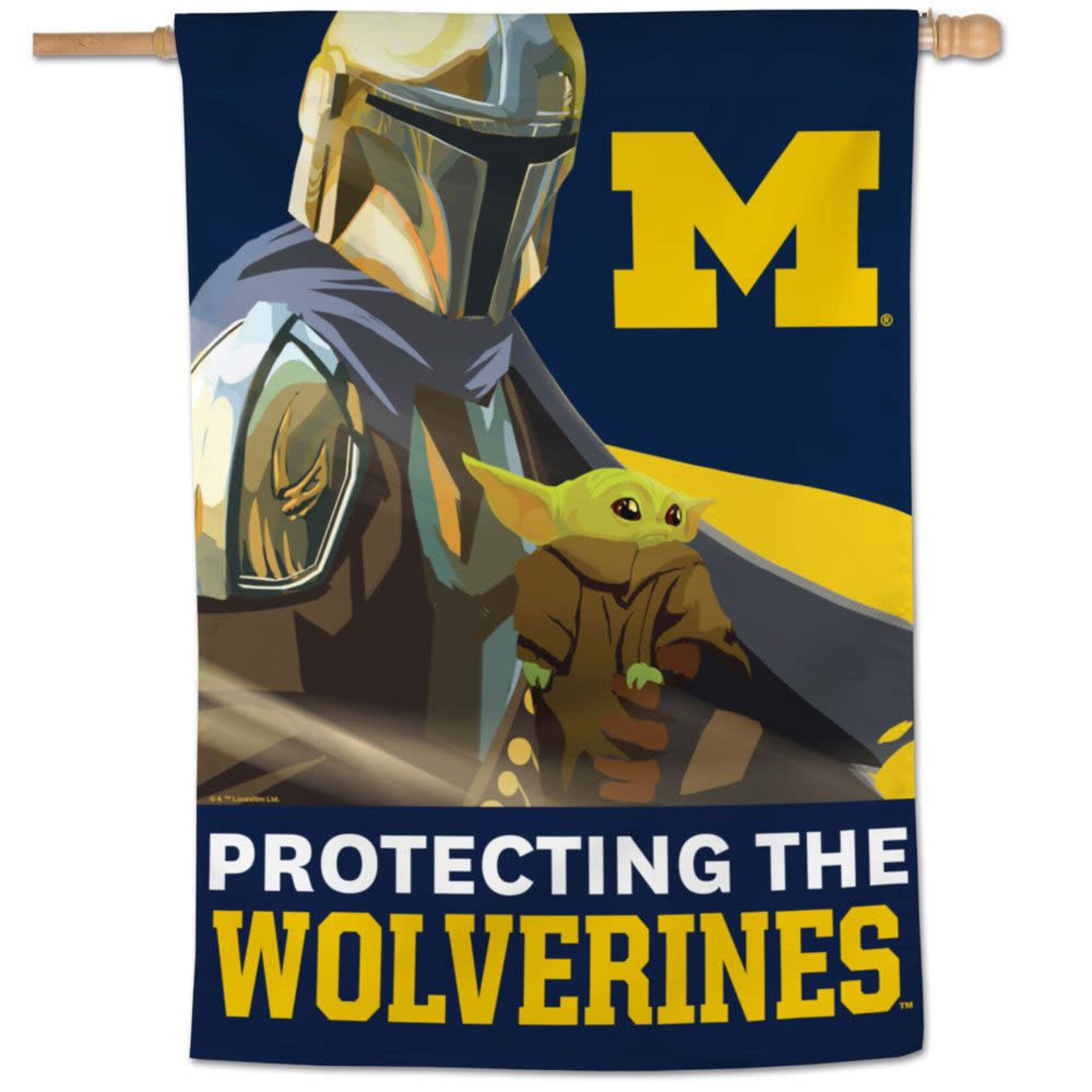 Wincraft NCAA Michigan Wolverines Banner 28''x40'' Star Wars Mandalorian Protecting