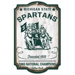 Wincraft Michigan State Spartans Sign 11''x17'' Wood College Vault 1965 Champs