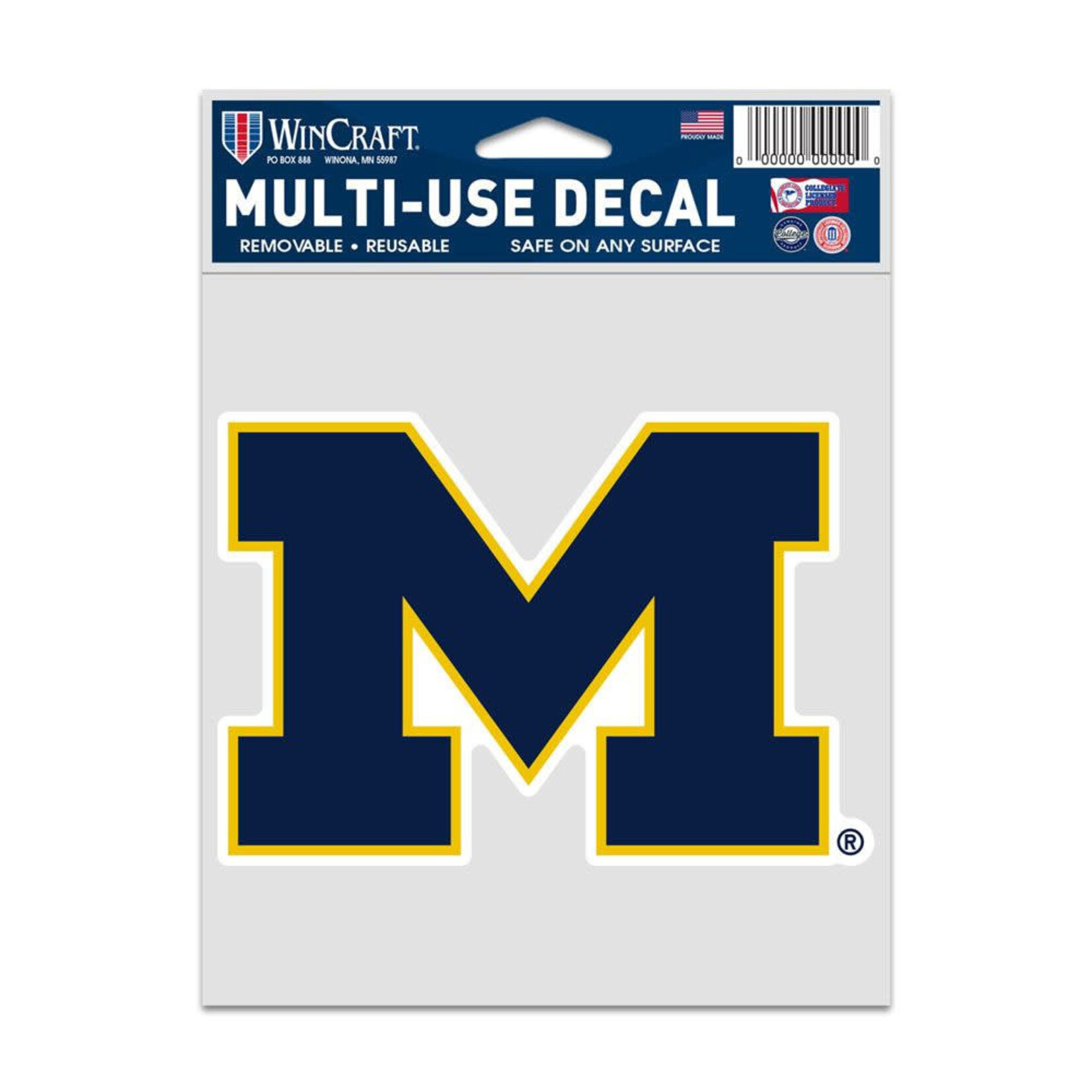 Wincraft NCAA Michigan Wolverines Decal Multi-Use 3.75''x5'' Michigan Logo