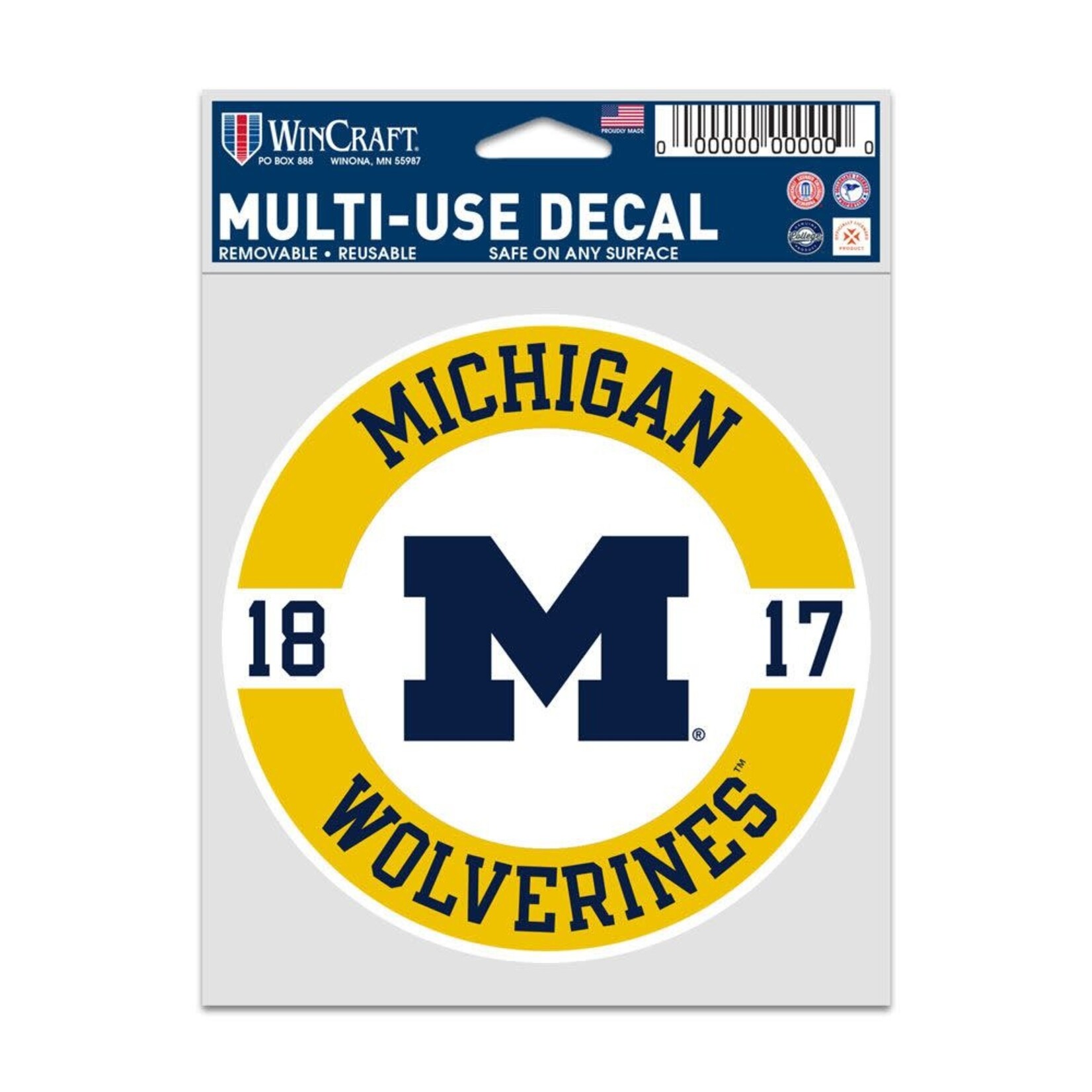 Wincraft NCAA Michigan Wolverines Decal Multi-Use 3.75''x5'' Michigan Fan Patch