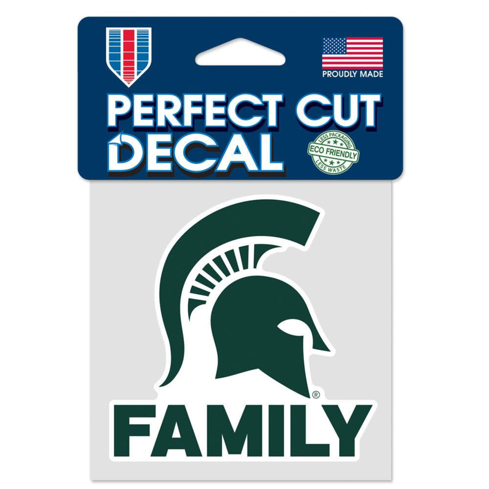 Wincraft NCAA Michigan State Spartans Perfect Cut Decal 4''x4'' Spartan Family