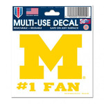 Wincraft Michigan Wolverines Decal Multi-Use 3''x4'' #1 Fan