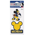 Wincraft Michigan Wolverines Decal Perfect Cut 4''x4'' Disney Football Mickey 2Pk