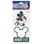 Wincraft Michigan State Spartans Perfect Cut Decal4''x4'' Disney Football Mickey 2Pk