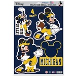 Wincraft Michigan Wolverines Decal Multi-Use 11''x17'' Sheet Disney Football Mickey 4Pk