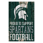 Wincraft Michigan State Spartans Sign 11''x17'' Wood Proud To Support Spartans
