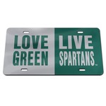 Michigan State Spartans Auto License Plate Acrylic Love Green