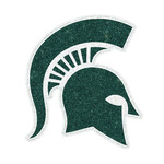 Michigan State Spartans Decal Glitter 6''x6'' Spartan Logo