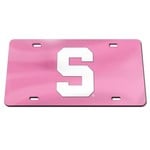 Michigan State Spartans Auto License Plate Acrylic Pink