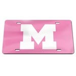 Michigan Wolverines Auto License Plate Acrylic Pink