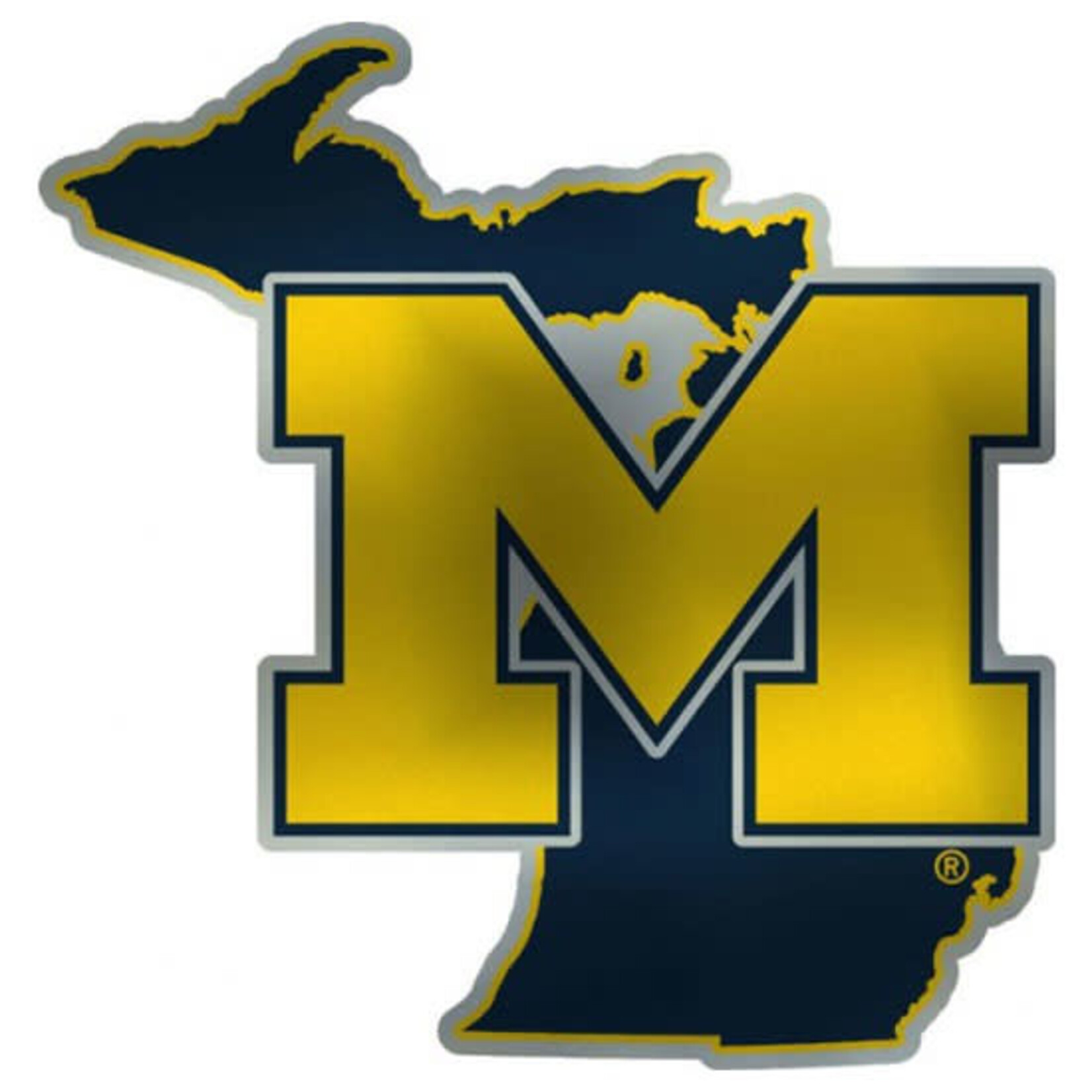 NCAA Michigan Wolverines Auto Emblem Michigan Logo State shape