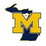 Michigan Wolverines Decal Movable 6''x6'' Michigan Logo State Shape