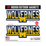 Michigan Wolverines Magnet 6''x6'' Wolverines Color Duo 2-Pack