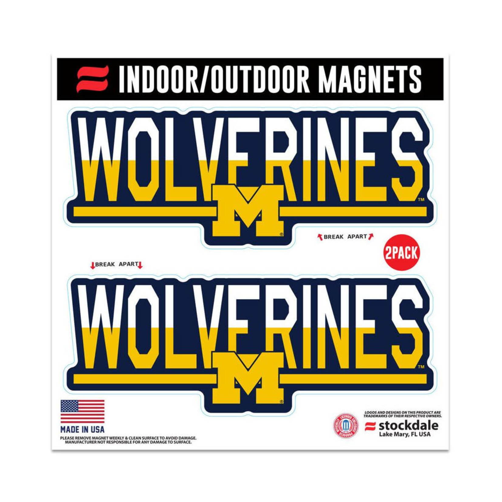 NCAA Michigan Wolverines Magnet 6''x6'' Wolverines Color Duo 2-Pack