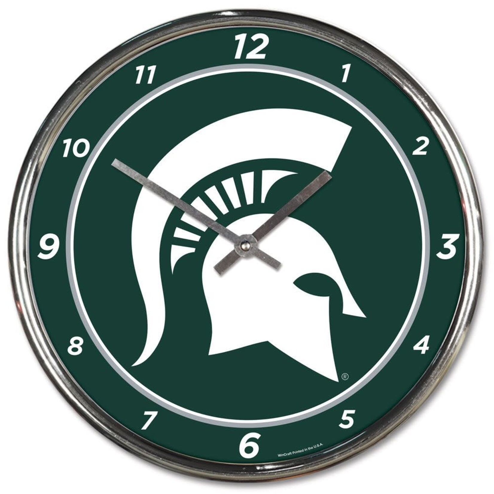 Wincraft NCAA Michigan State Spartans Clock Chrome Spartan Logo