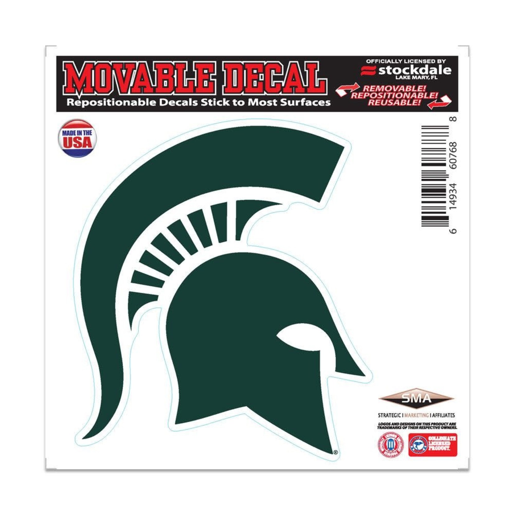 NCAA Michigan State University  Decal Movable 6''x6'' Spartan Logo