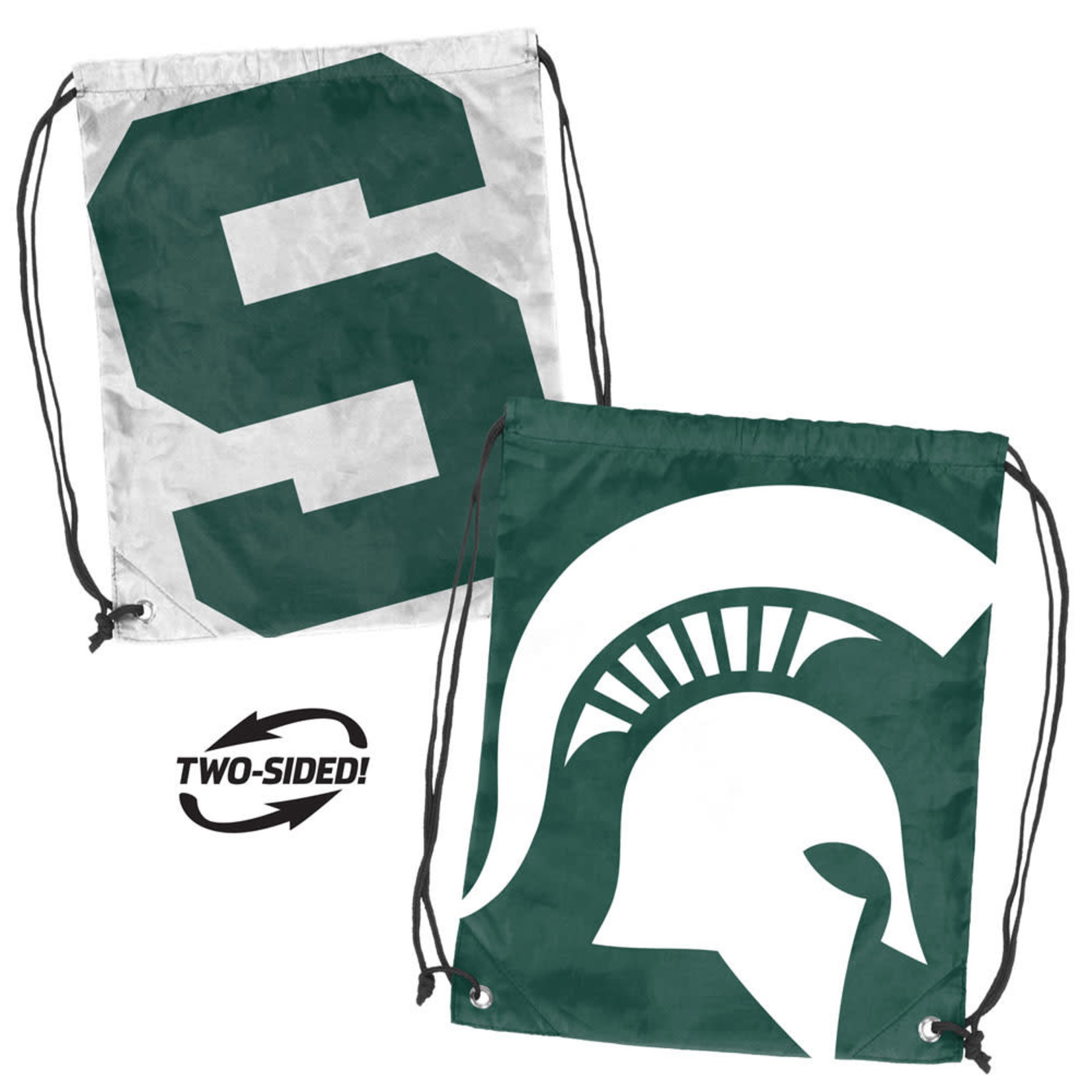 Logo Brands NCAA Michigan State University Double Header String Backpack