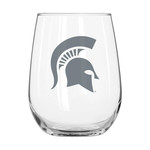 Logo Brands Michigan State Spartans Drinkware 16oz Glass Frost Curved