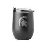 Logo Brands Michigan State Spartans Drinkware 16oz Curved Etch Powder Coat Black