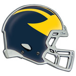 Michigan Wolverines Auto Emblem Football Helmet Chrome Domed