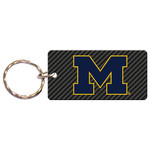 Michigan Wolverines Keychain Carbon Acrylic Rectangle