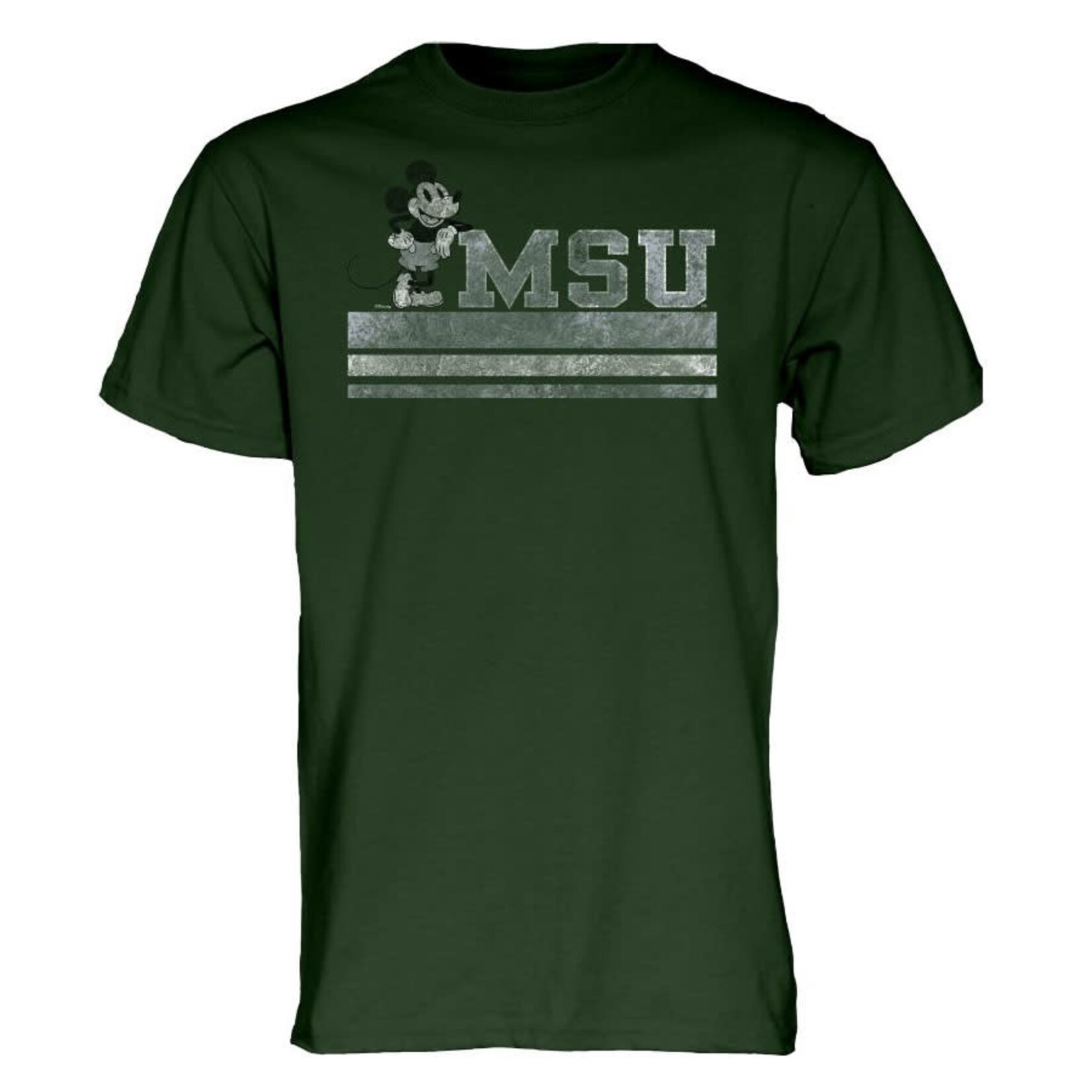 Blue 84 NCAA Michigan State University  Mens Shirt Tee Short Sleeve Mill Dyed Disney Mickey