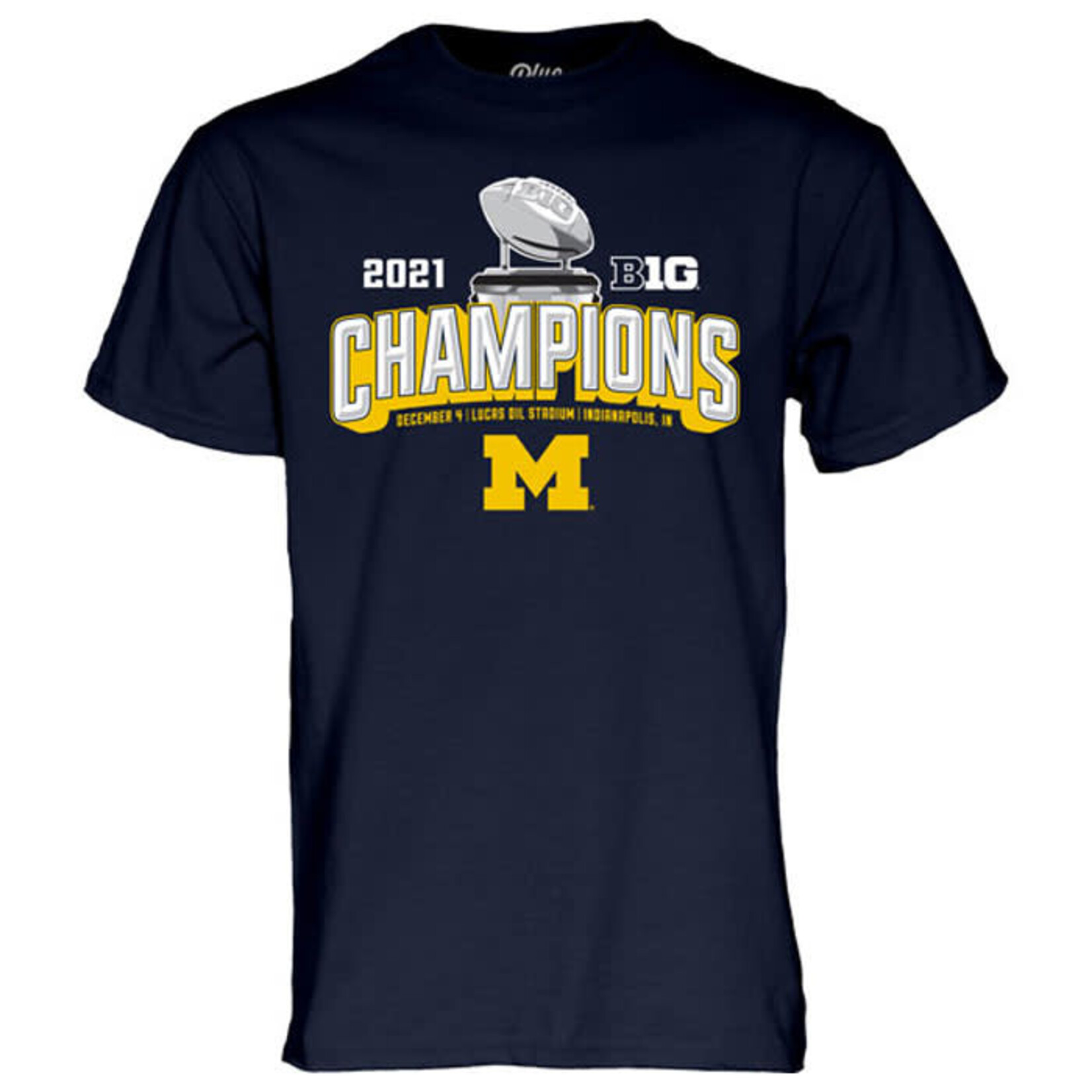 Blue 84 NCAA Michigan Wolverines Mens Shirt Tee Short Sleeve Big 10 Champions 2021