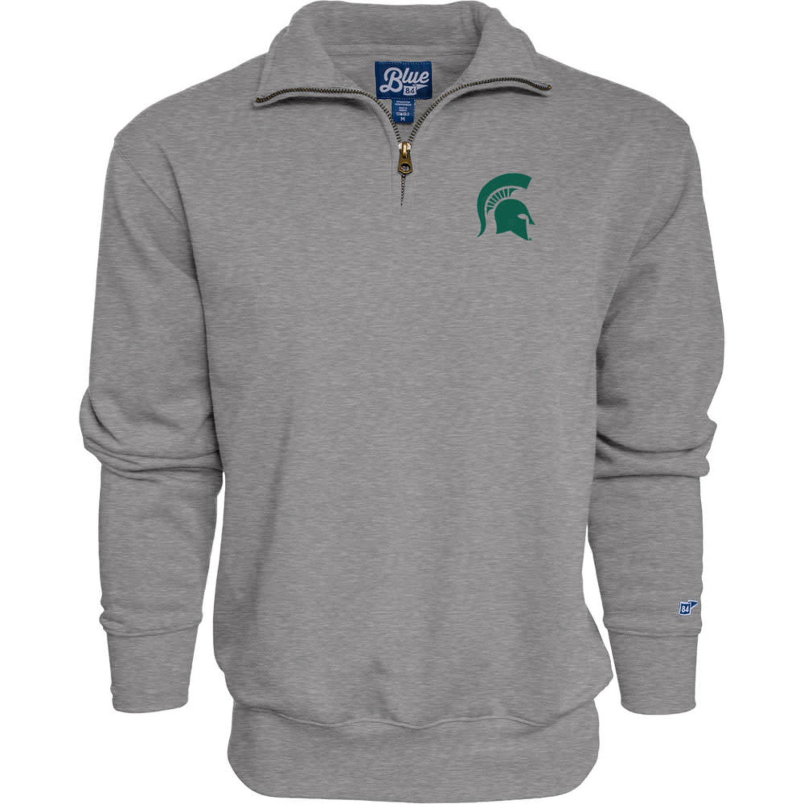 Blue 84 NCAA Michigan State University  Mens Shirt Sweatshirt Zip 1/4 Big Detroit Grph Idiom Crest