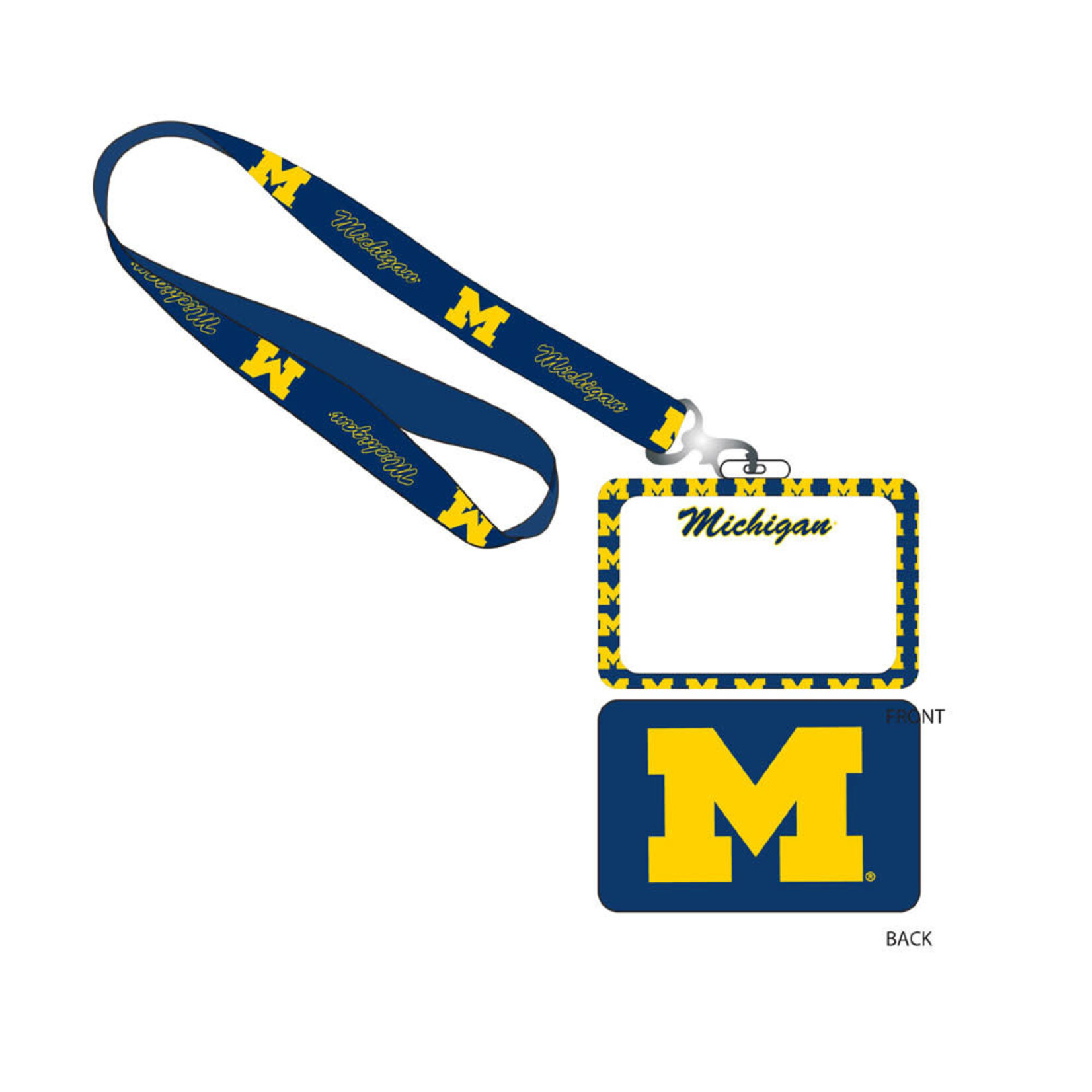 R & R NCAA Michigan Wolverines Lanyard ID Holder