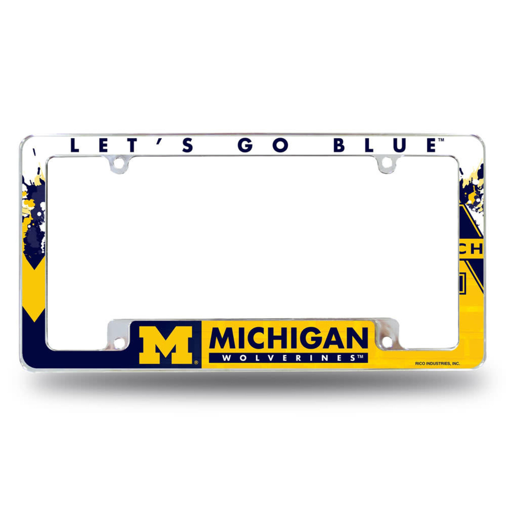 Rico NCAA Michigan Wolverines Auto License Plate Frame All Over
