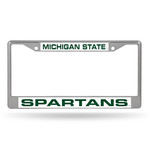 Rico Michigan State Spartans Auto License Plate Frame Laser Chrome