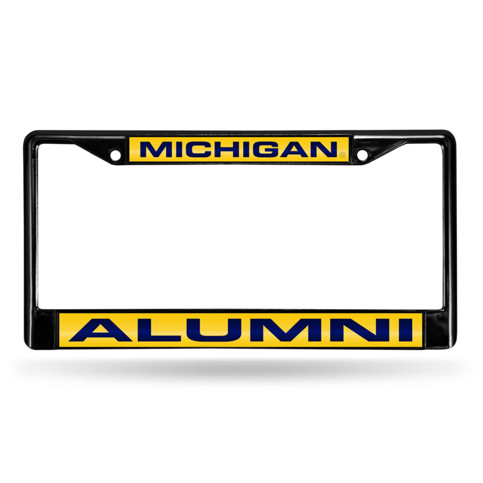 Rico NCAA Michigan Wolverines Auto License Plate Frame Alumni Black Laser