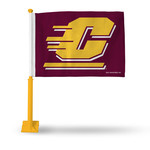 Rico Central Michigan University Car Flag With Gold Colored Pole