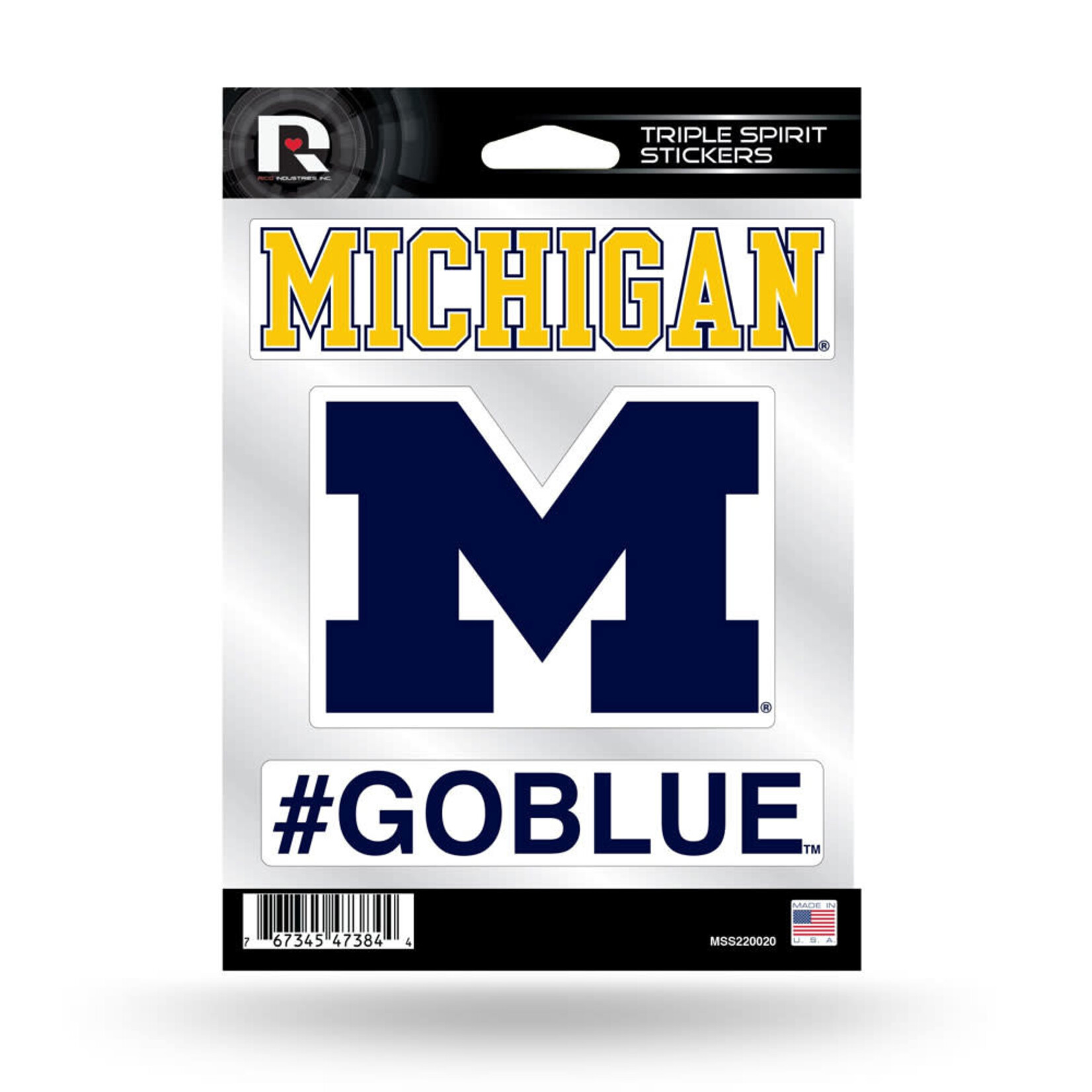 Rico NCAA Michigan Wolverines Decal Go Blue Slogan