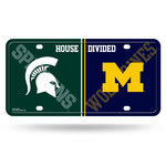 Rico House Divided Auto License Plate Metal UM/Michigan State Spartans