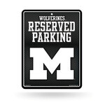 Rico NCAA Michigan Wolverines Carbon Fiber Design Metal Parking Sign