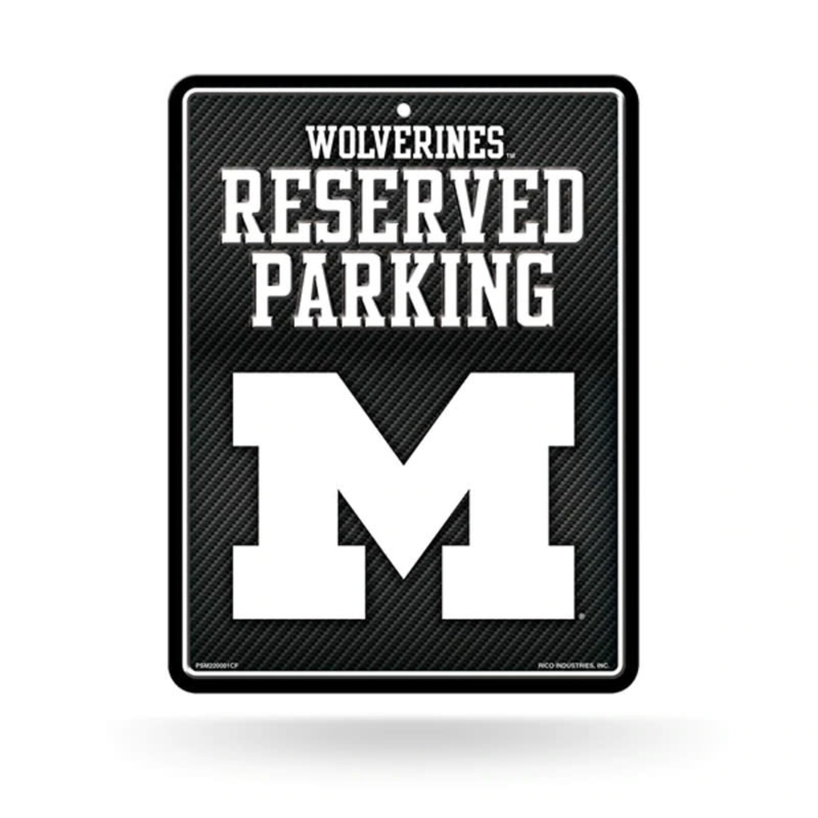 Rico NCAA Michigan Wolverines Carbon Fiber Design Metal Parking Sign