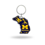 Rico Michigan Wolverines Keychain Michigan Logo State Shape