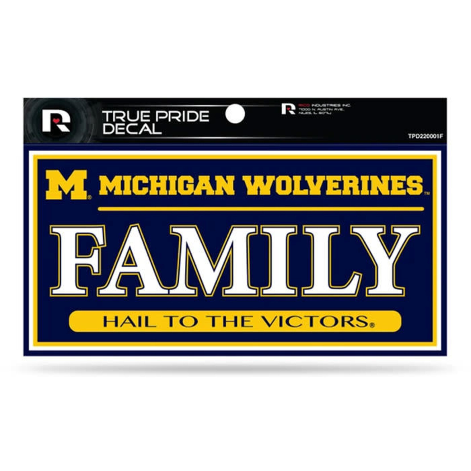 Rico NCAA Michigan Wolverines Decal 3''x6'' Family Pride Hail to the Victors