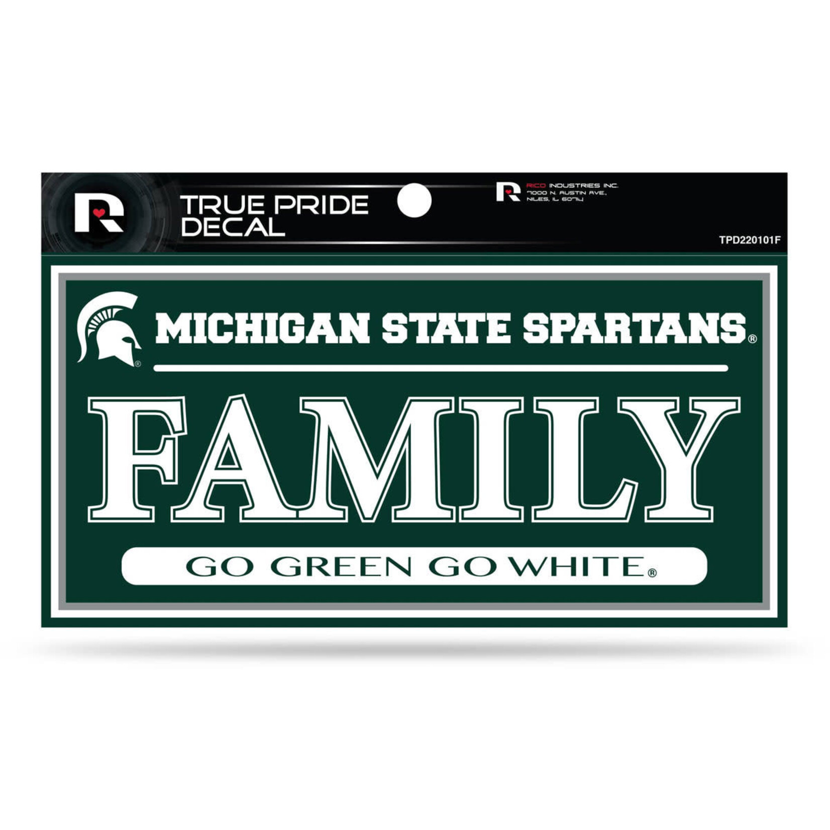 Rico NCAA Michigan State University  Decal 3''x6'' Pride Family
