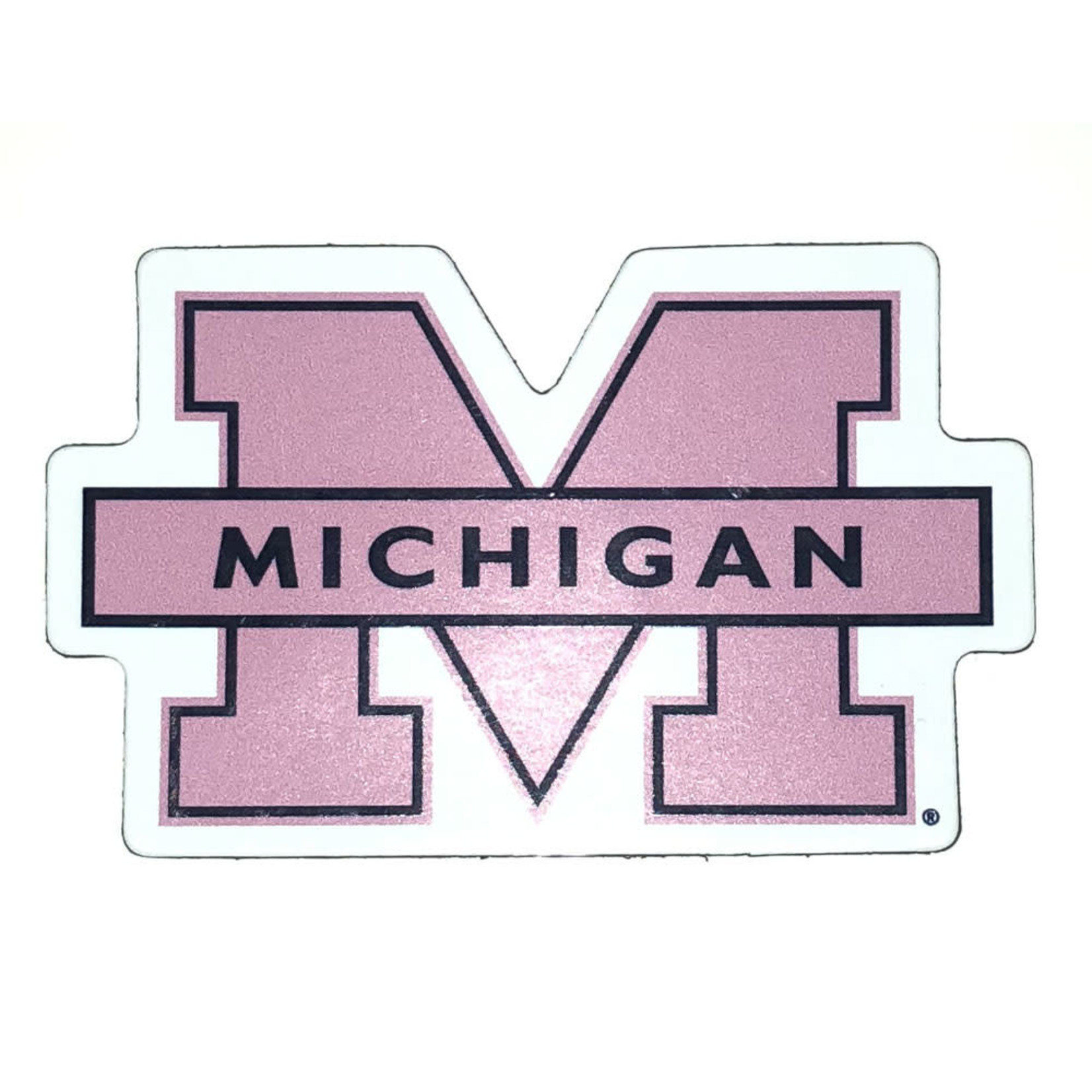 SDS Designs University of Michigan Small 3 Block M Car Magnet Logo Pink