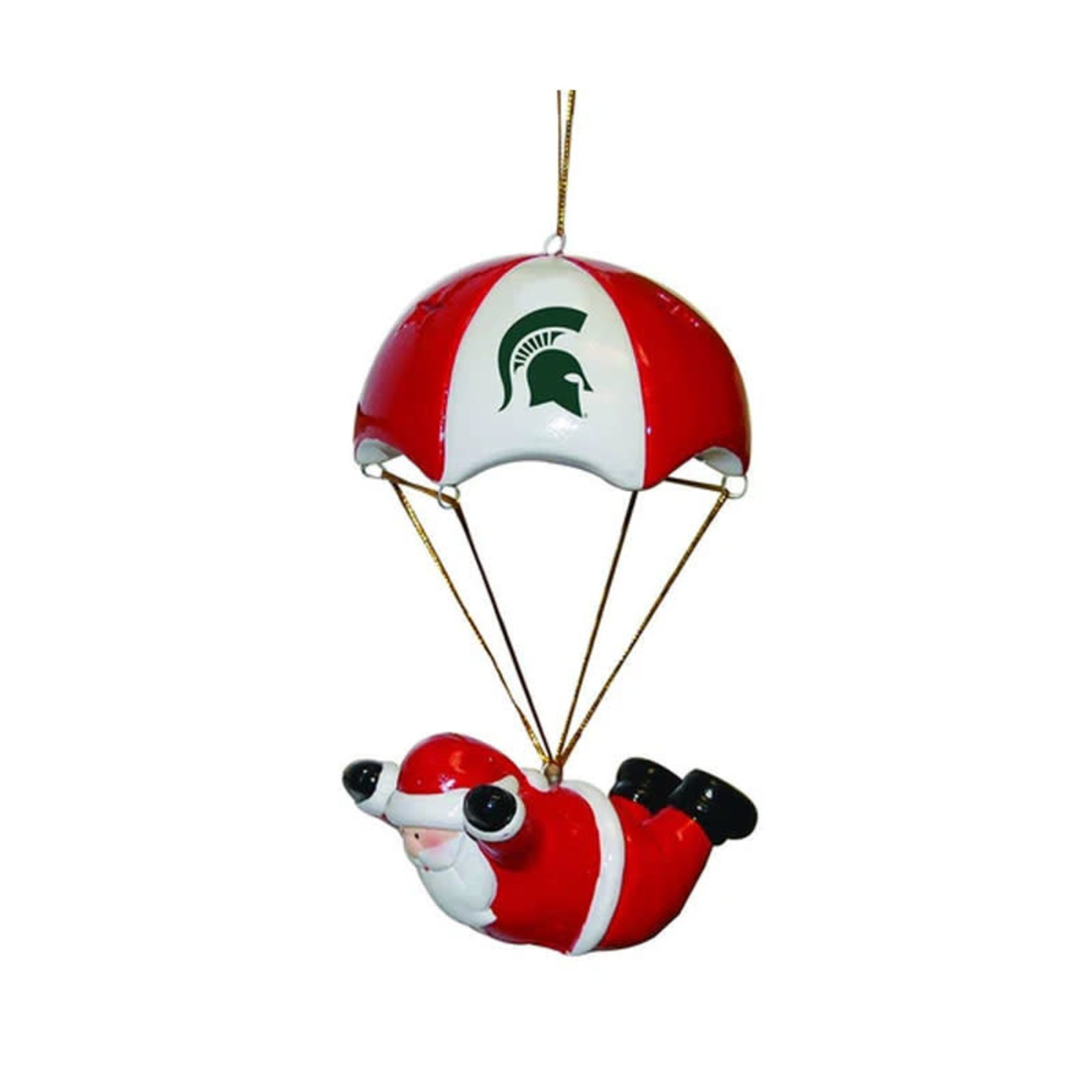 The Memory Company NCAA Michigan State Spartans Skydiving Santa Christmas Ornament