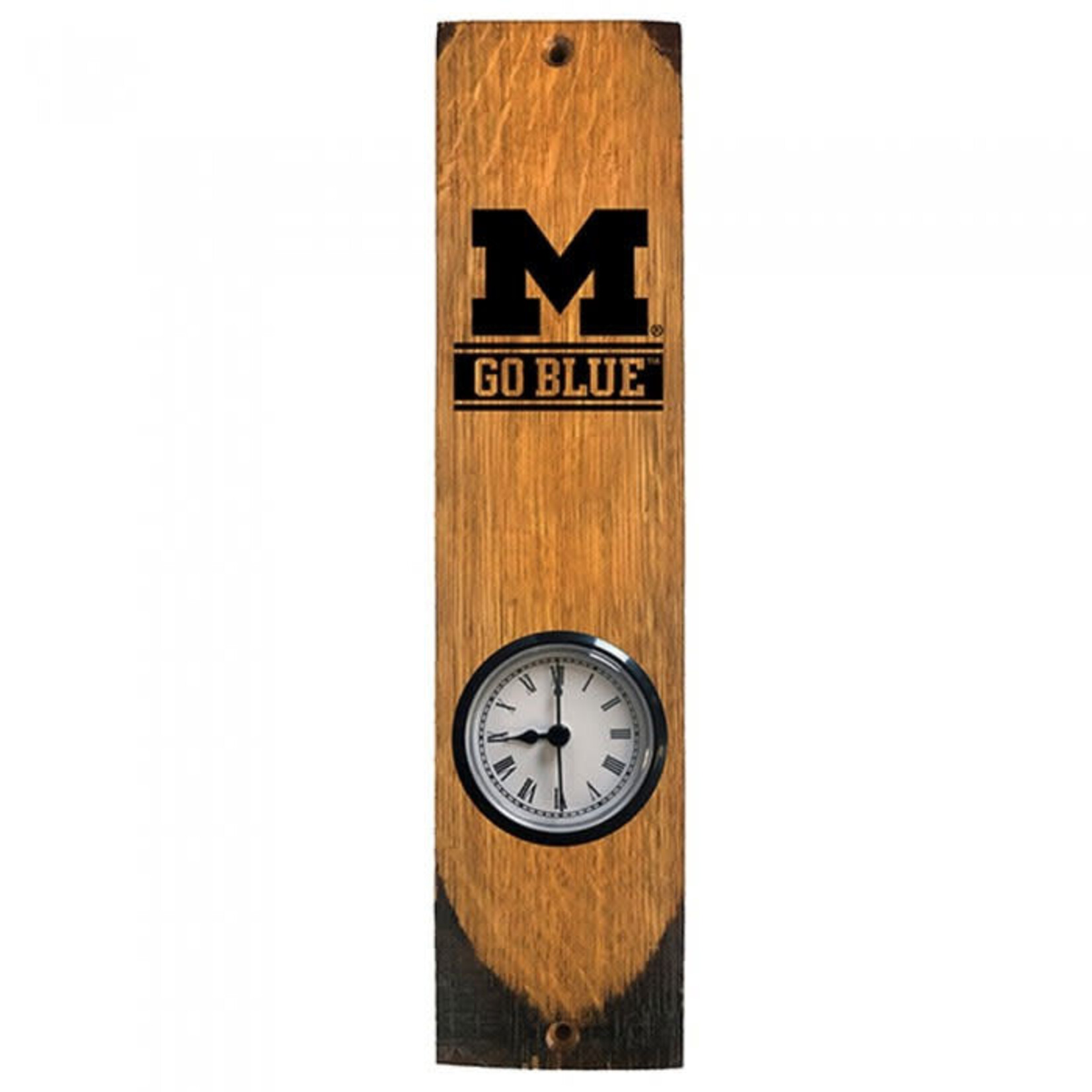 Timeless Etchings NCAA Michigan Wolverines Clock Barrel Stave